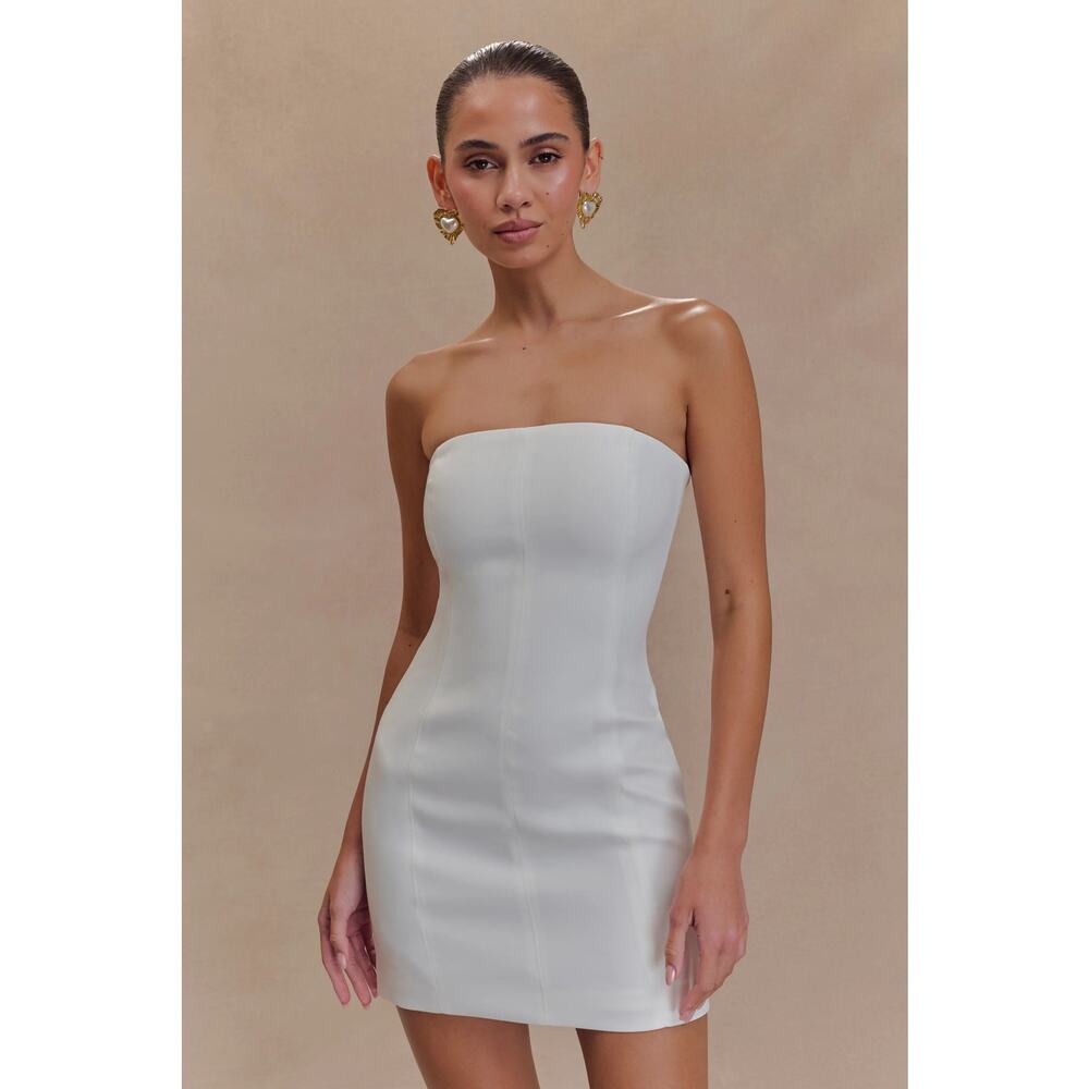 Meshki Maci Crepe Mini Dress | Size S | White | NWT